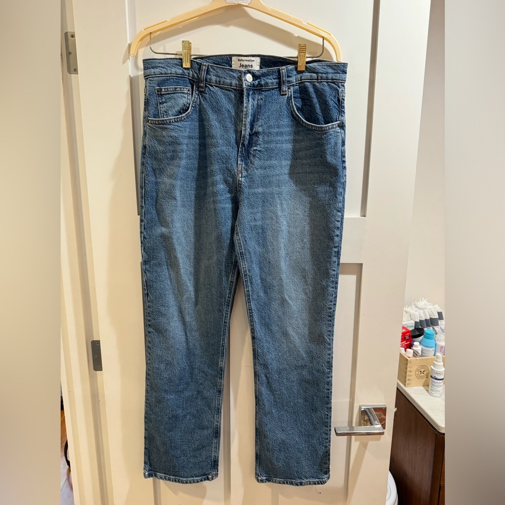 Reformation high rise straight leg jeans